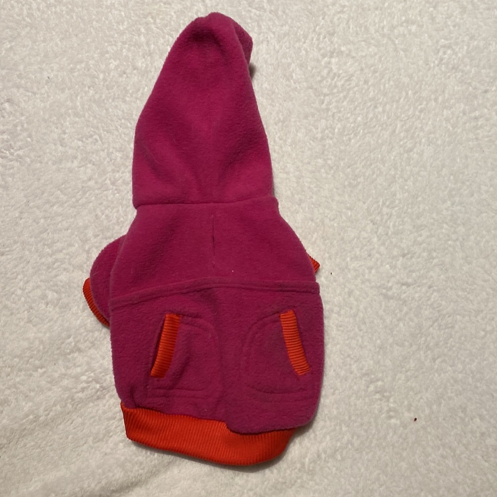 Pink fleece dog sweater coat